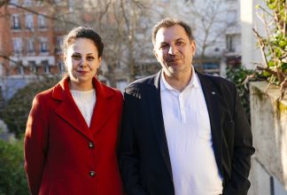Mazen Darwish and Yara Bader from the Syrian Center for Media and Freedom of Expression